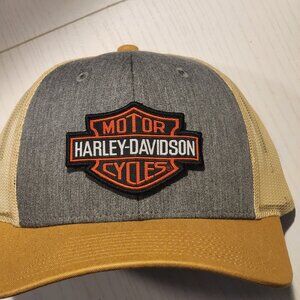 Harley-Davidson Heather Grey/Birch/Amber Gold Mesh Low Profile Snapback Trucker